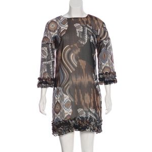 Walter Multicolor Print Dress with Ruffle Details